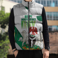 Personalized Nigeria Independence Day Sleeveless Puffer Jacket Unity and Faith Peace and Progress - Wonder Print Shop