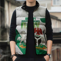 Personalized Nigeria Independence Day Sleeveless Puffer Jacket Unity and Faith Peace and Progress - Wonder Print Shop