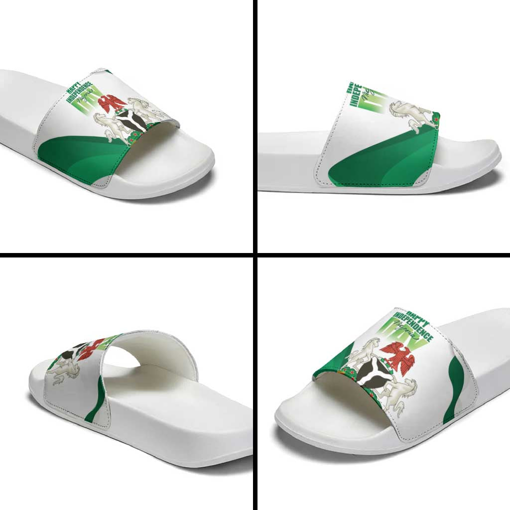Nigeria Independence Day Slide Sandals Unity and Faith Peace and Progress - Wonder Print Shop