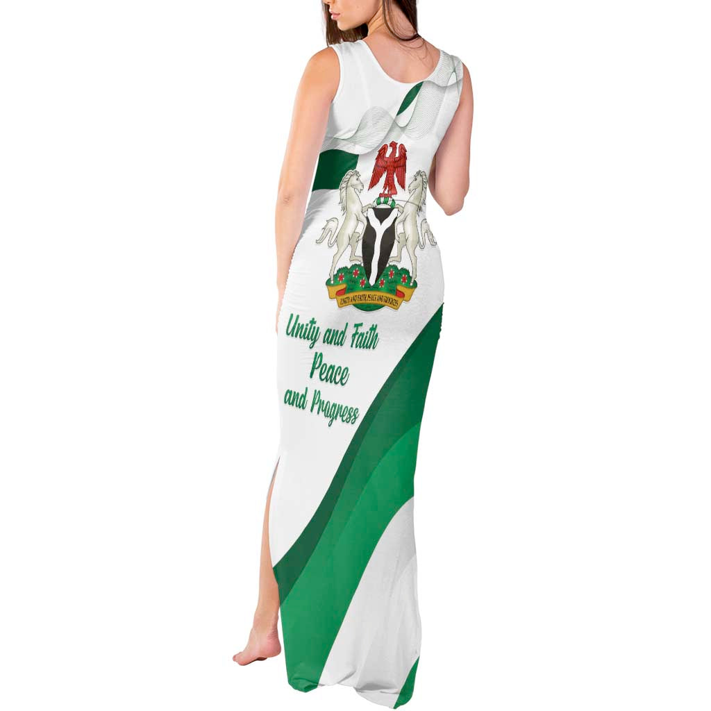 Personalized Nigeria Independence Day Tank Maxi Dress Unity and Faith Peace and Progress - Wonder Print Shop