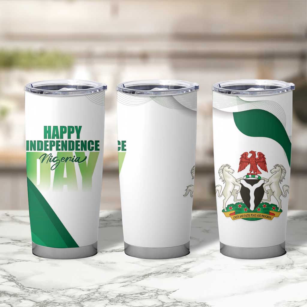Personalized Nigeria Independence Day Tumbler Cup Unity and Faith Peace and Progress - Wonder Print Shop