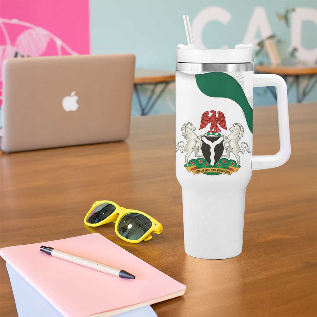 Personalized Nigeria Independence Day Tumbler With Handle Unity and Faith Peace and Progress - Wonder Print Shop