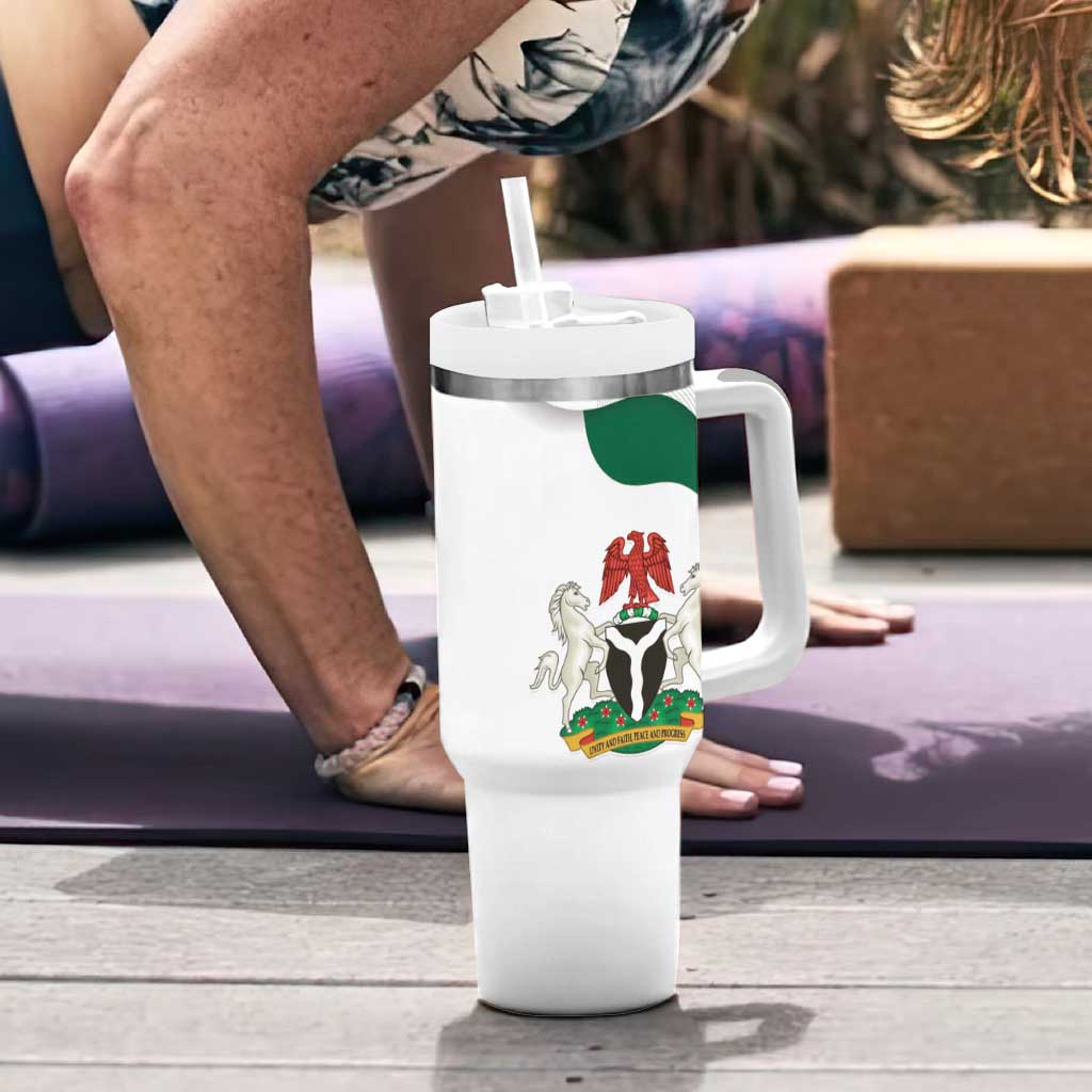 Personalized Nigeria Independence Day Tumbler With Handle Unity and Faith Peace and Progress - Wonder Print Shop