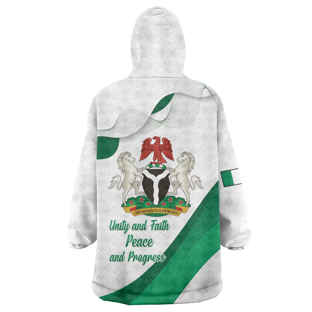 Personalized Nigeria Independence Day Wearable Blanket Hoodie Unity and Faith Peace and Progress - Wonder Print Shop