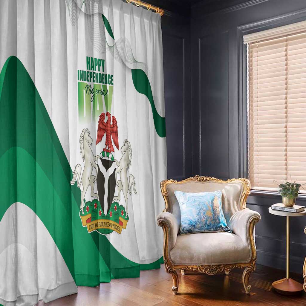 Nigeria Independence Day Window Curtain Unity and Faith Peace and Progress - Wonder Print Shop