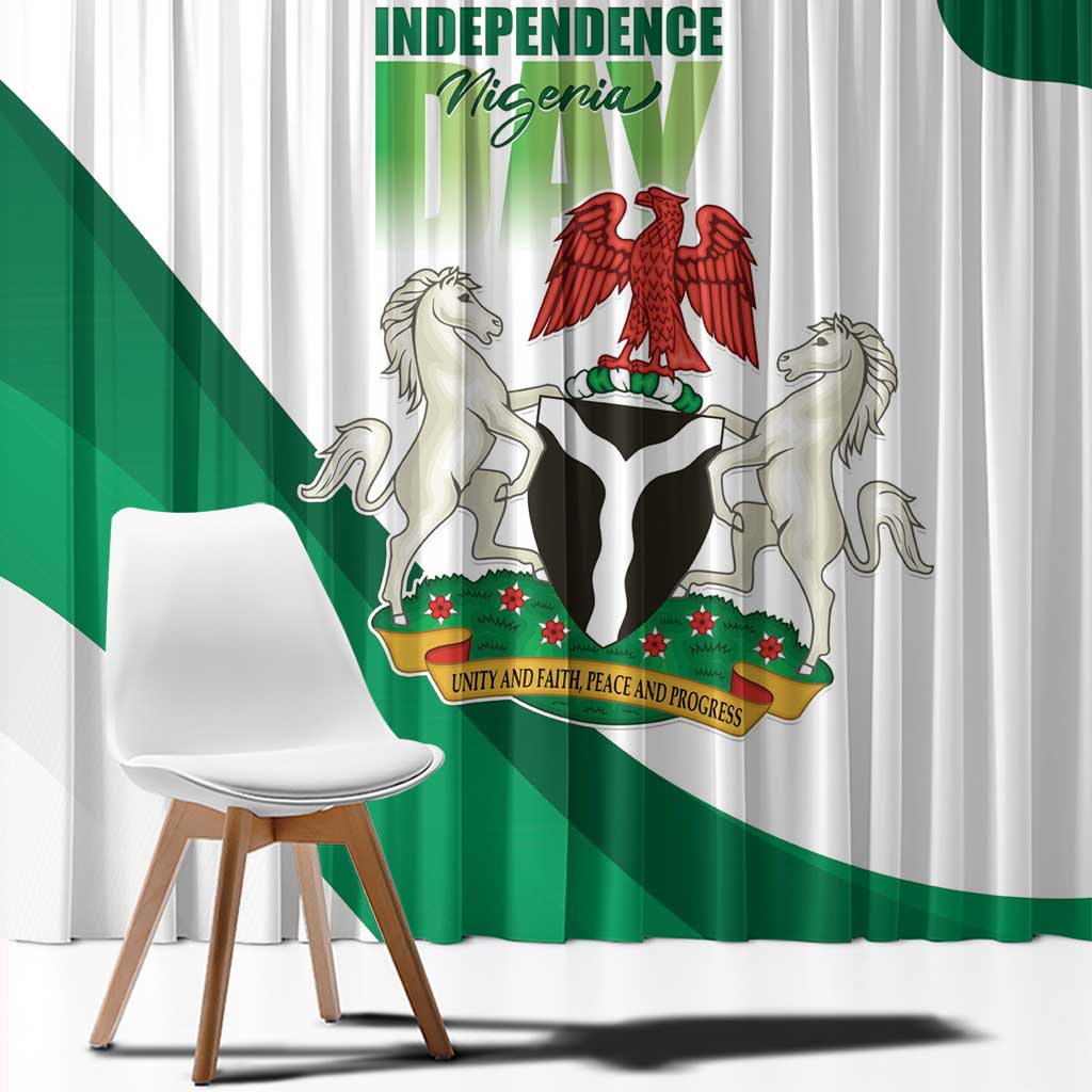 Nigeria Independence Day Window Curtain Unity and Faith Peace and Progress - Wonder Print Shop