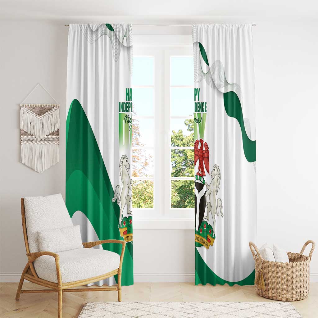 Nigeria Independence Day Window Curtain Unity and Faith Peace and Progress - Wonder Print Shop