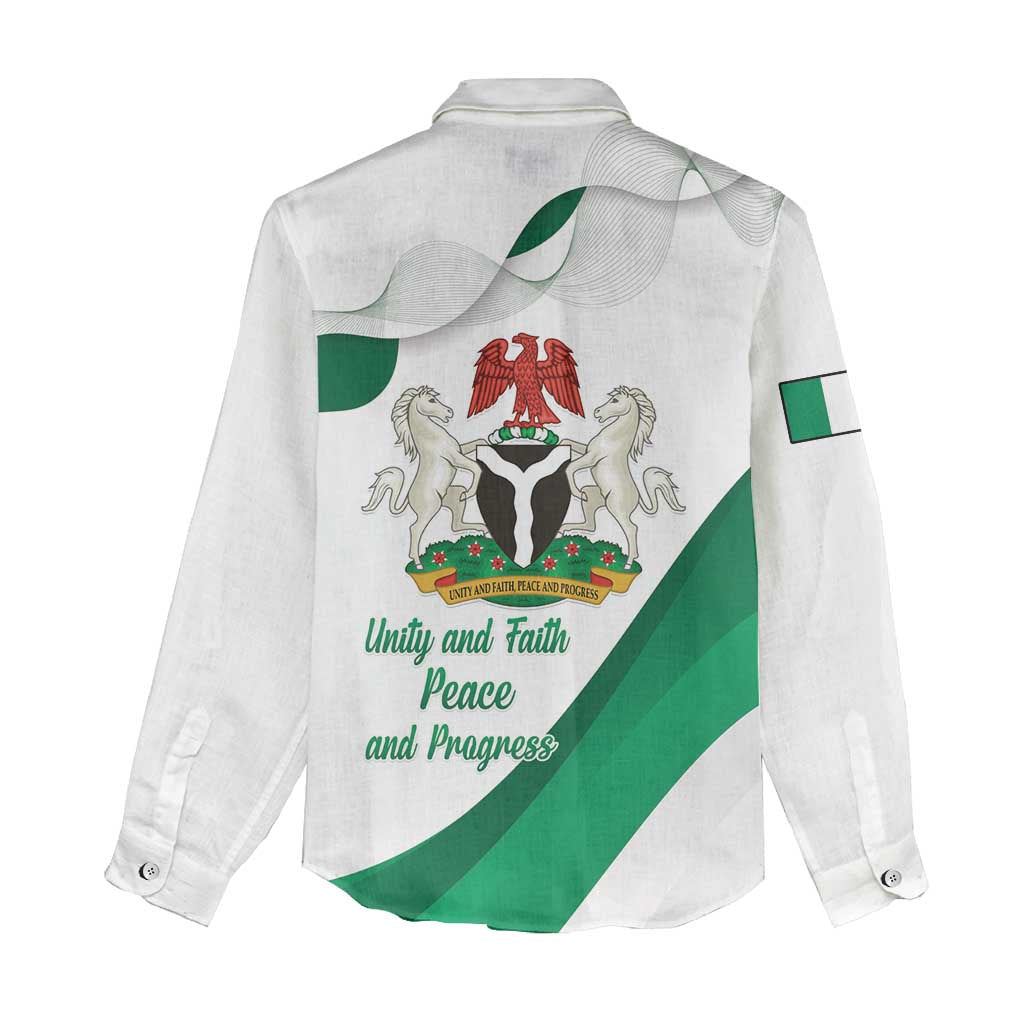Personalized Nigeria Independence Day Women Casual Shirt Unity and Faith Peace and Progress - Wonder Print Shop