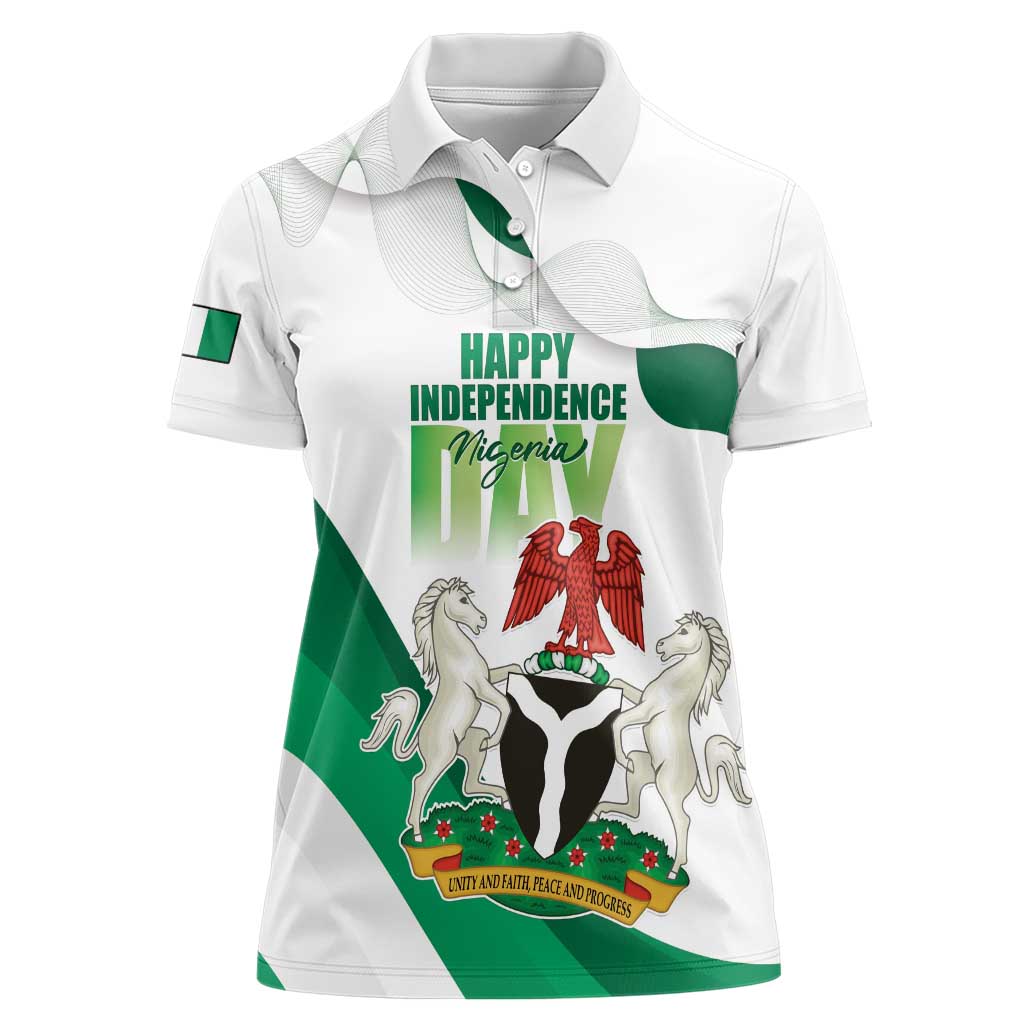 Personalized Nigeria Independence Day Women Polo Shirt Unity and Faith Peace and Progress - Wonder Print Shop