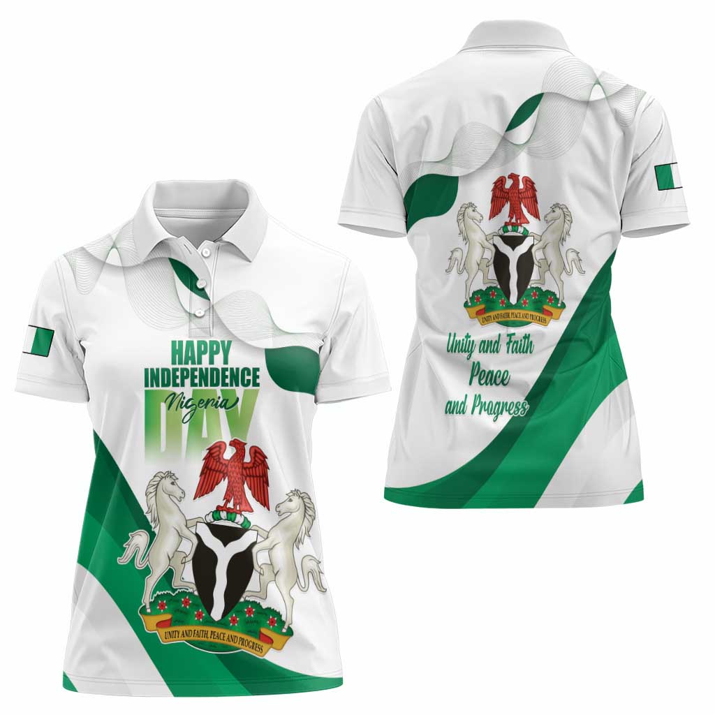 Personalized Nigeria Independence Day Women Polo Shirt Unity and Faith Peace and Progress - Wonder Print Shop