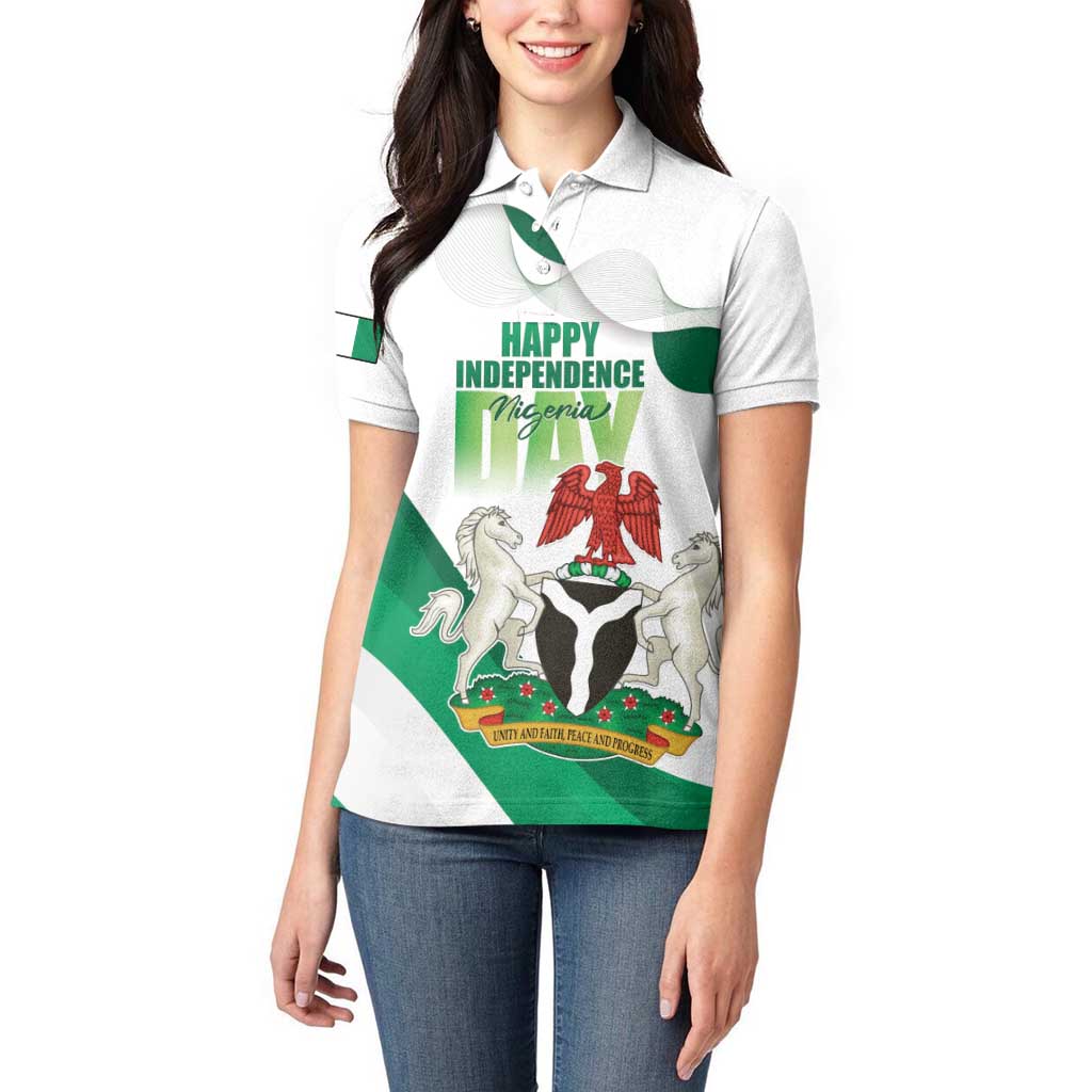 Personalized Nigeria Independence Day Women Polo Shirt Unity and Faith Peace and Progress - Wonder Print Shop