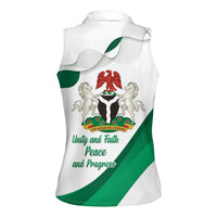 Personalized Nigeria Independence Day Women Sleeveless Polo Shirt Unity and Faith Peace and Progress - Wonder Print Shop