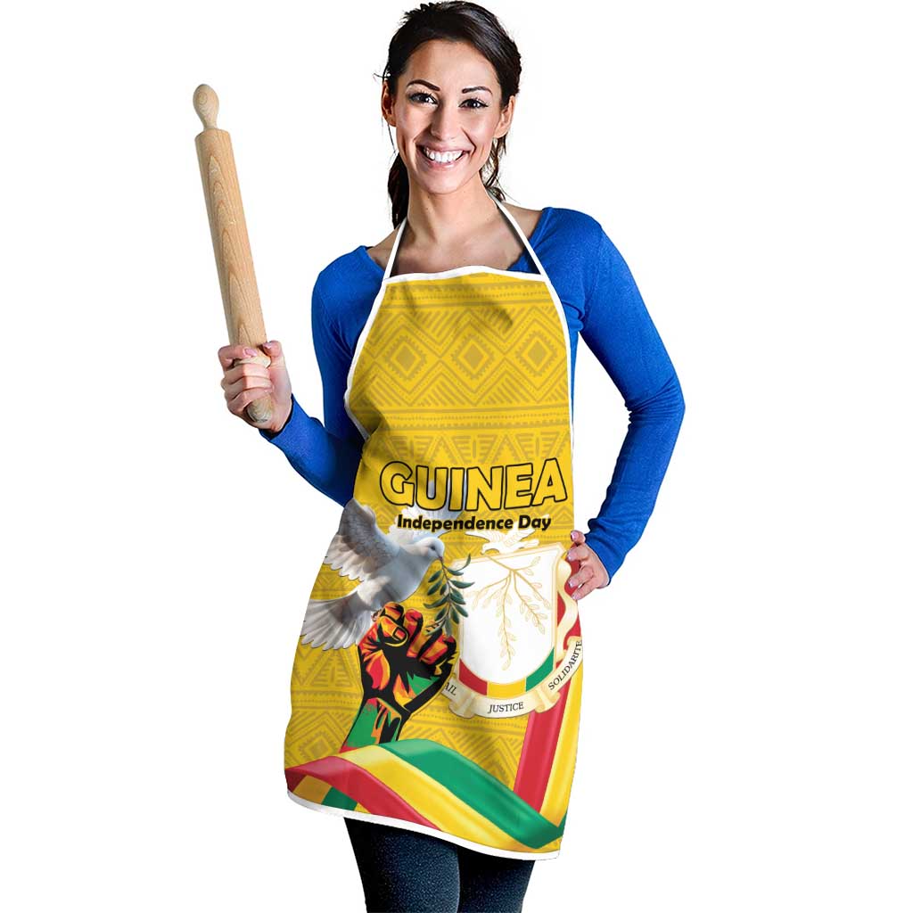 Guinea Independence Day Apron Coat Of Arms With African Pattern - Wonder Print Shop