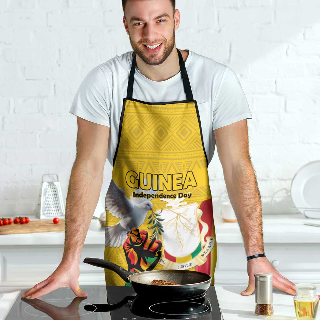 Guinea Independence Day Apron Coat Of Arms With African Pattern - Wonder Print Shop