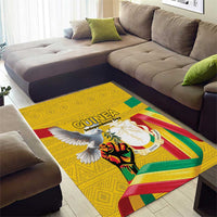 Guinea Independence Day Area Rug Coat Of Arms With African Pattern - Wonder Print Shop