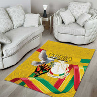 Guinea Independence Day Area Rug Coat Of Arms With African Pattern - Wonder Print Shop