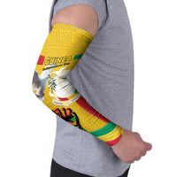 Guinea Independence Day Arm Sleeves Coat Of Arms With African Pattern - Wonder Print Shop