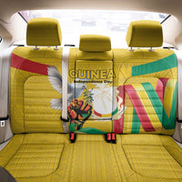 Guinea Independence Day Back Car Seat Cover Coat Of Arms With African Pattern - Wonder Print Shop
