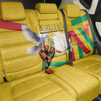 Guinea Independence Day Back Car Seat Cover Coat Of Arms With African Pattern - Wonder Print Shop