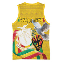 Personalized Guinea Independence Day Basketball Jersey Coat Of Arms With African Pattern - Wonder Print Shop