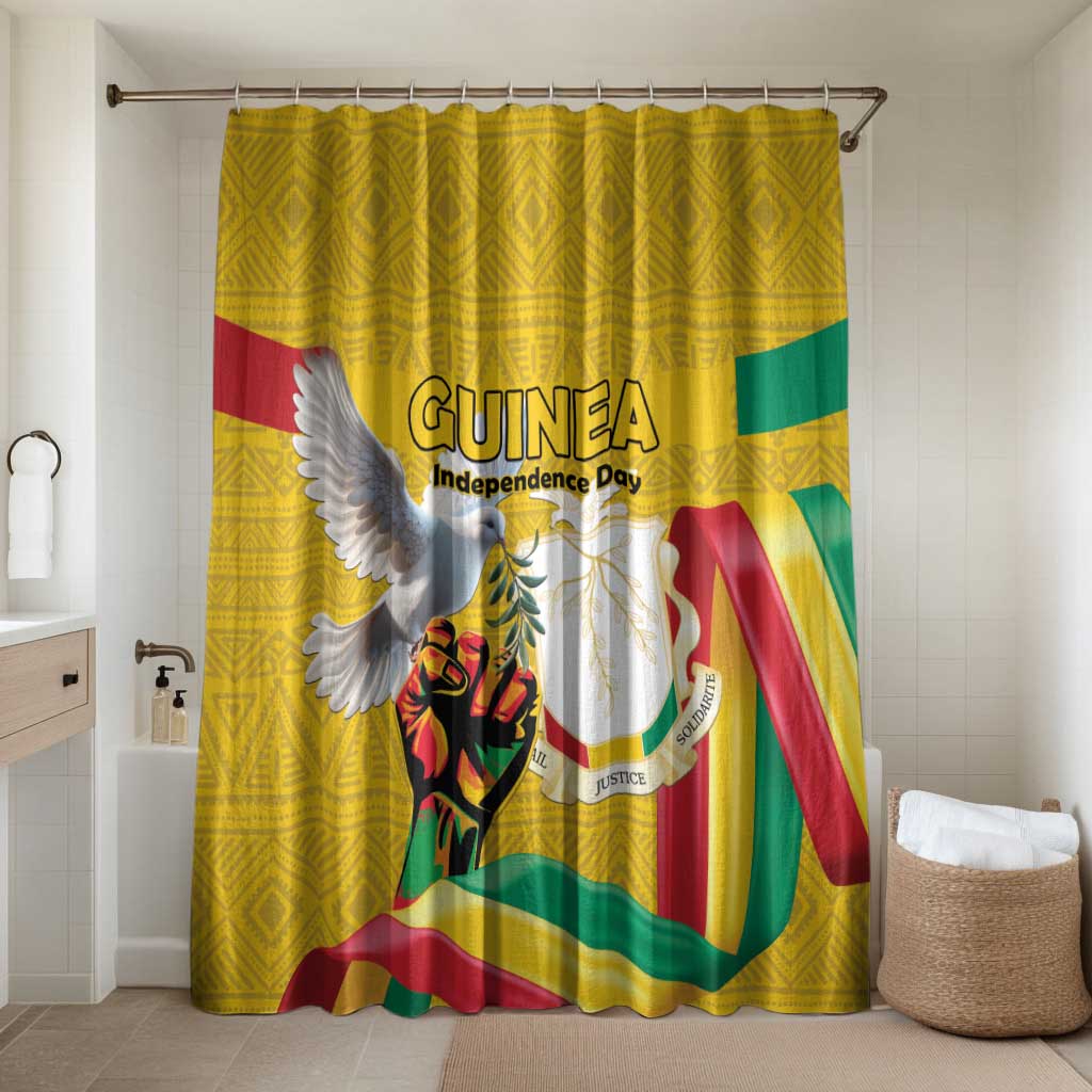 Guinea Independence Day Bathroom Set Coat Of Arms With African Pattern - Wonder Print Shop