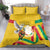 Guinea Independence Day Bedding Set Coat Of Arms With African Pattern - Wonder Print Shop