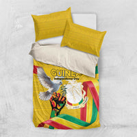 Guinea Independence Day Bedding Set Coat Of Arms With African Pattern - Wonder Print Shop