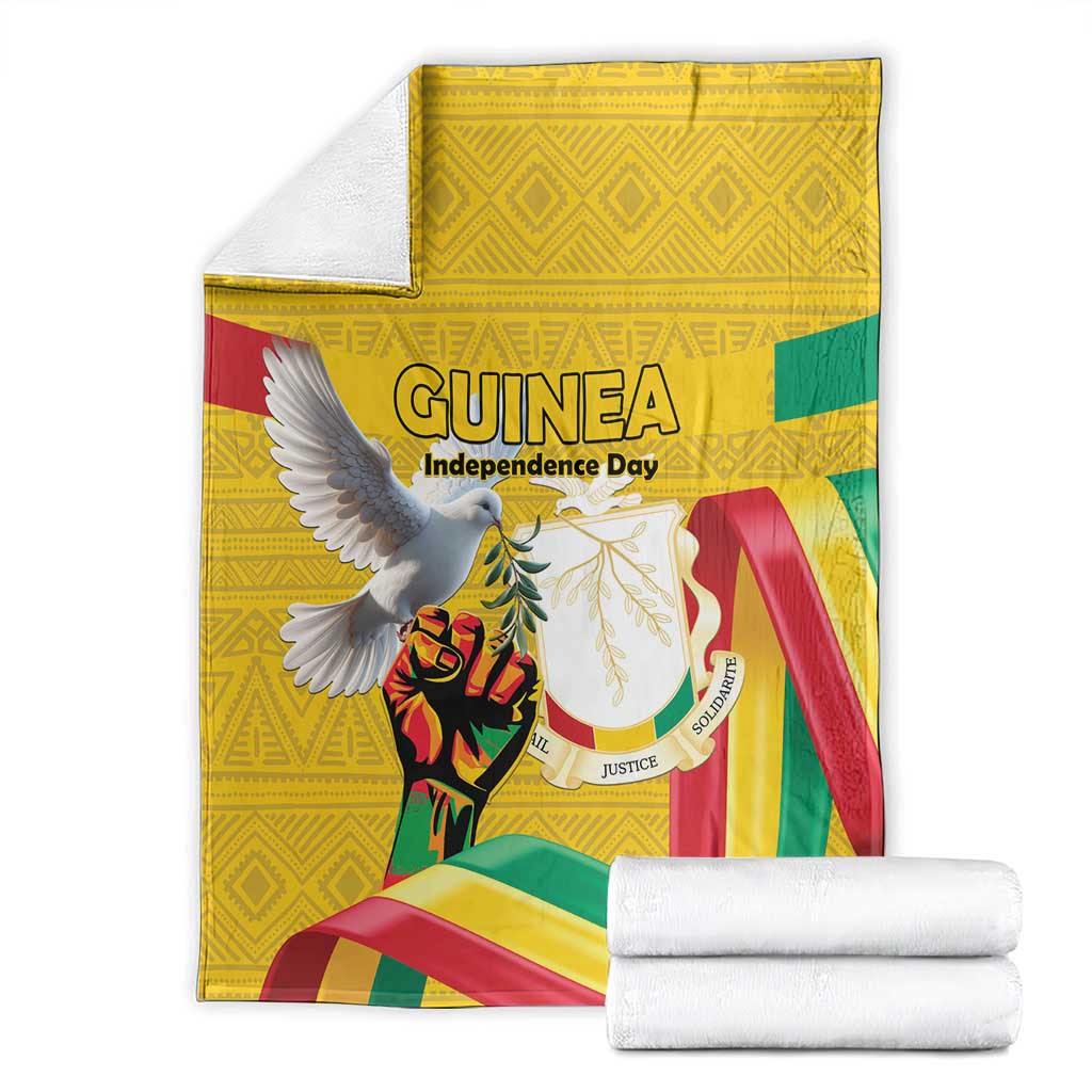 Guinea Independence Day Blanket Coat Of Arms With African Pattern - Wonder Print Shop