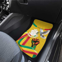 Guinea Independence Day Car Mats Coat Of Arms With African Pattern - Wonder Print Shop