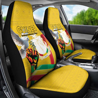 Guinea Independence Day Car Seat Cover Coat Of Arms With African Pattern - Wonder Print Shop