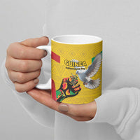 Personalized Guinea Independence Day Ceramic Mug Coat Of Arms With African Pattern - Wonder Print Shop