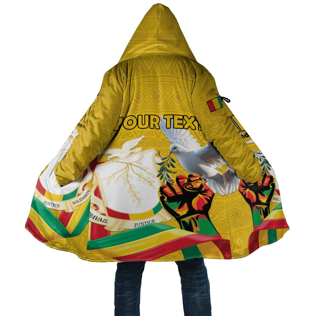 Personalized Guinea Independence Day Cloak Coat Of Arms With African Pattern - Wonder Print Shop