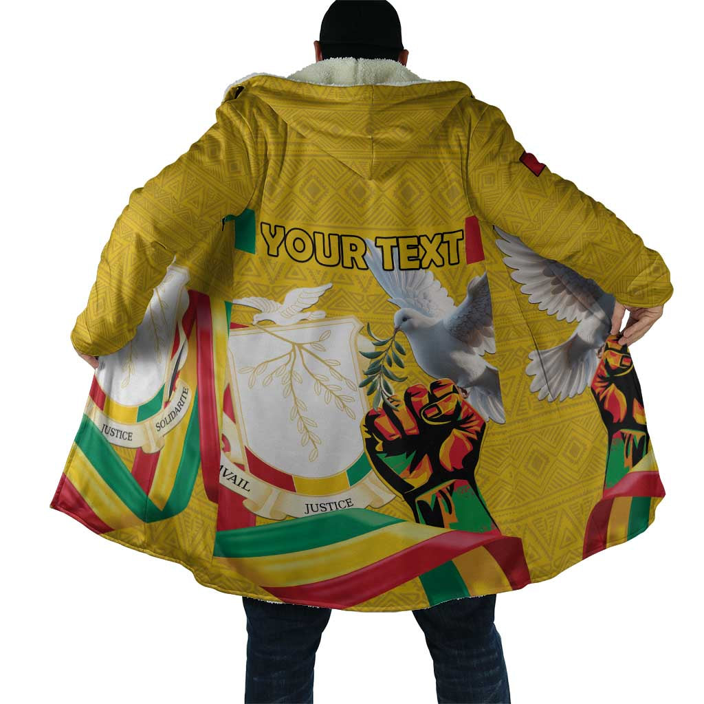 Personalized Guinea Independence Day Cloak Coat Of Arms With African Pattern - Wonder Print Shop