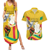 Personalized Guinea Independence Day Couples Matching Summer Maxi Dress and Hawaiian Shirt Coat Of Arms With African Pattern - Wonder Print Shop