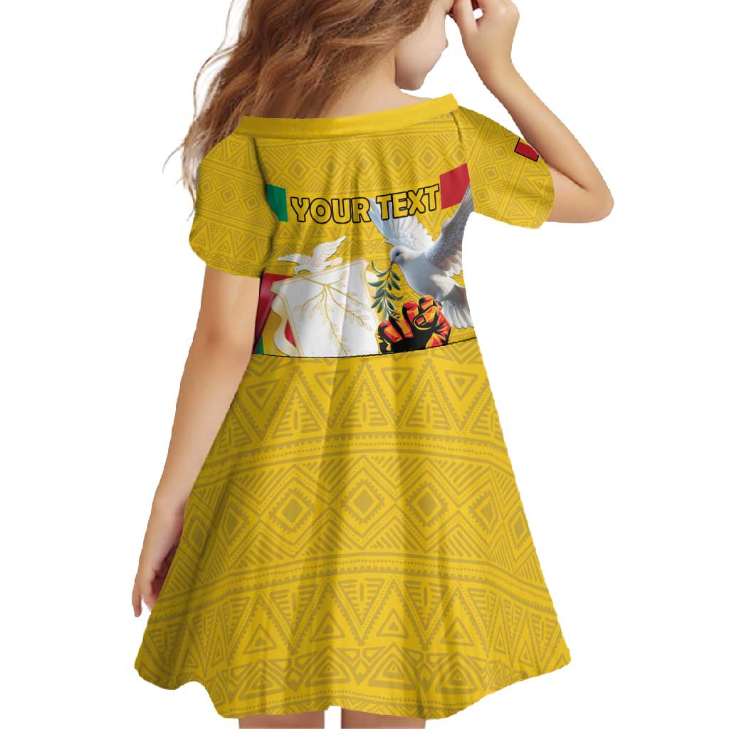 Personalized Guinea Independence Day Family Matching Long Sleeve Bodycon Dress and Hawaiian Shirt Coat Of Arms With African Pattern - Wonder Print Shop