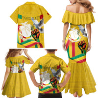 Personalized Guinea Independence Day Family Matching Mermaid Dress and Hawaiian Shirt Coat Of Arms With African Pattern - Wonder Print Shop