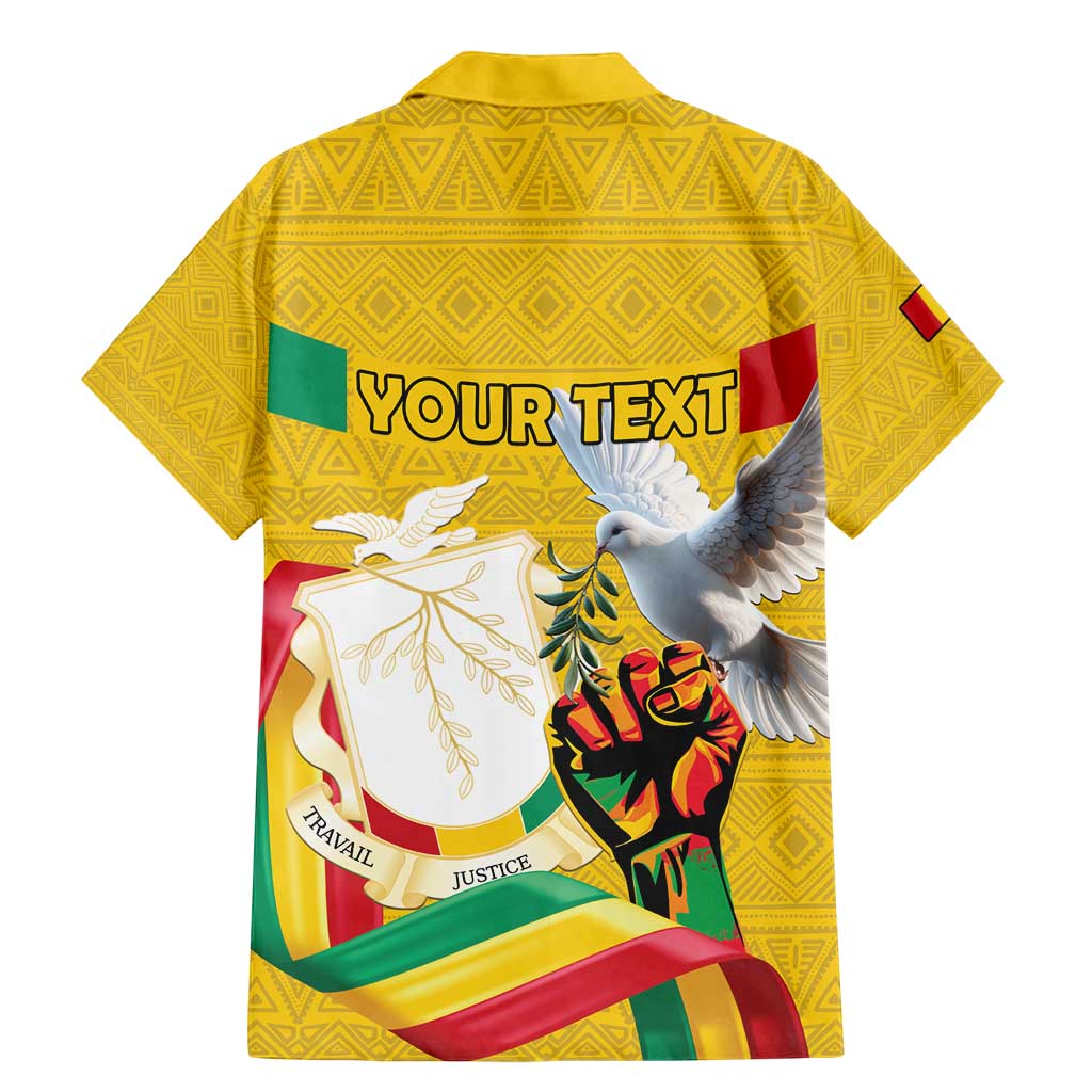 Personalized Guinea Independence Day Family Matching Mermaid Dress and Hawaiian Shirt Coat Of Arms With African Pattern - Wonder Print Shop