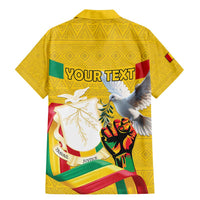 Personalized Guinea Independence Day Family Matching Mermaid Dress and Hawaiian Shirt Coat Of Arms With African Pattern - Wonder Print Shop