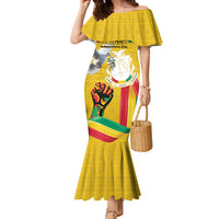 Personalized Guinea Independence Day Family Matching Mermaid Dress and Hawaiian Shirt Coat Of Arms With African Pattern - Wonder Print Shop