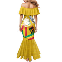 Personalized Guinea Independence Day Family Matching Mermaid Dress and Hawaiian Shirt Coat Of Arms With African Pattern - Wonder Print Shop