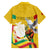 Personalized Guinea Independence Day Family Matching Off The Shoulder Long Sleeve Dress and Hawaiian Shirt Coat Of Arms With African Pattern - Wonder Print Shop