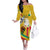 Personalized Guinea Independence Day Family Matching Off The Shoulder Long Sleeve Dress and Hawaiian Shirt Coat Of Arms With African Pattern - Wonder Print Shop