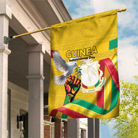 Guinea Independence Day Garden Flag Coat Of Arms With African Pattern - Wonder Print Shop
