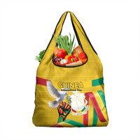 Guinea Independence Day Grocery Bag Coat Of Arms With African Pattern - Wonder Print Shop