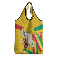 Guinea Independence Day Grocery Bag Coat Of Arms With African Pattern - Wonder Print Shop