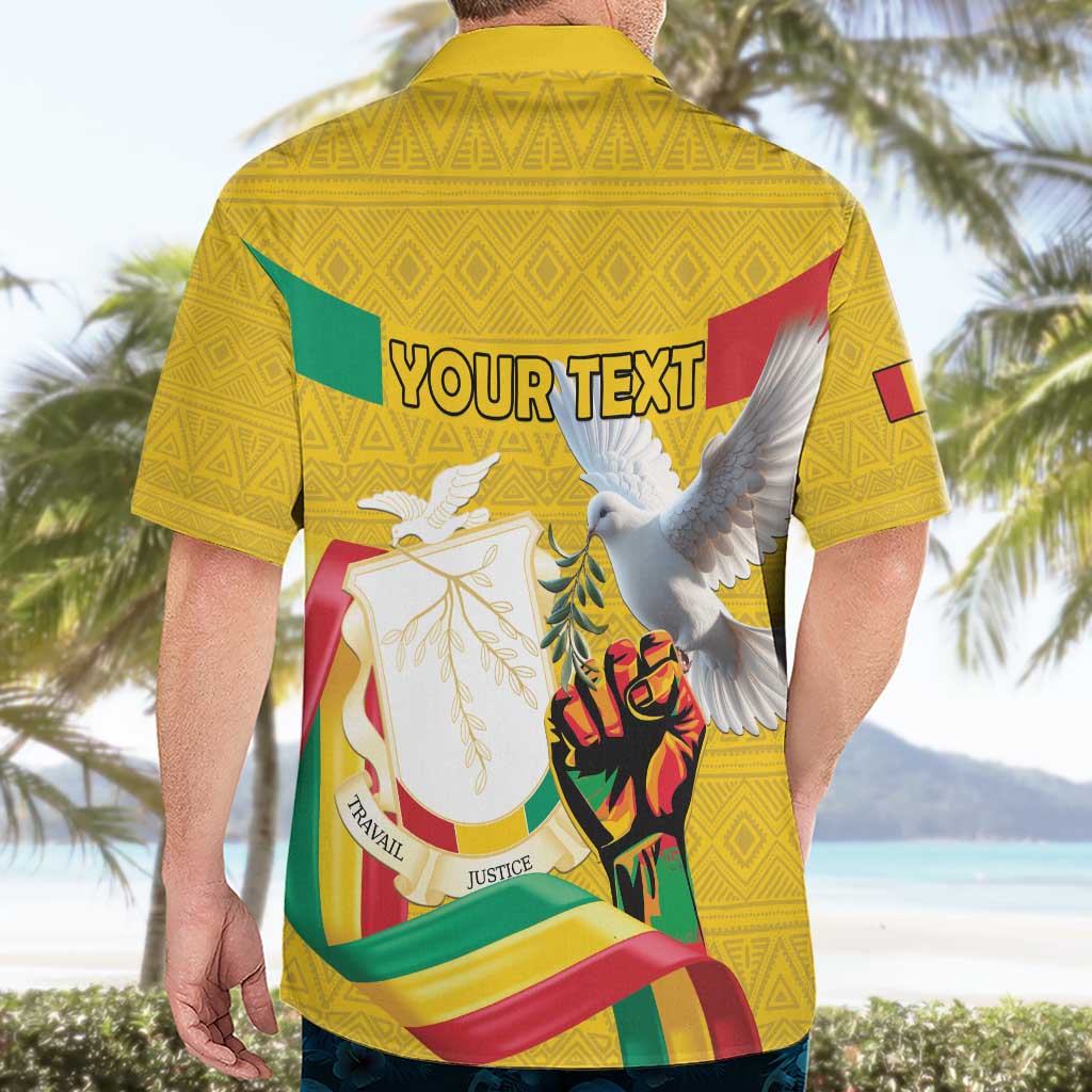 Personalized Guinea Independence Day Hawaiian Shirt Coat Of Arms With African Pattern - Wonder Print Shop