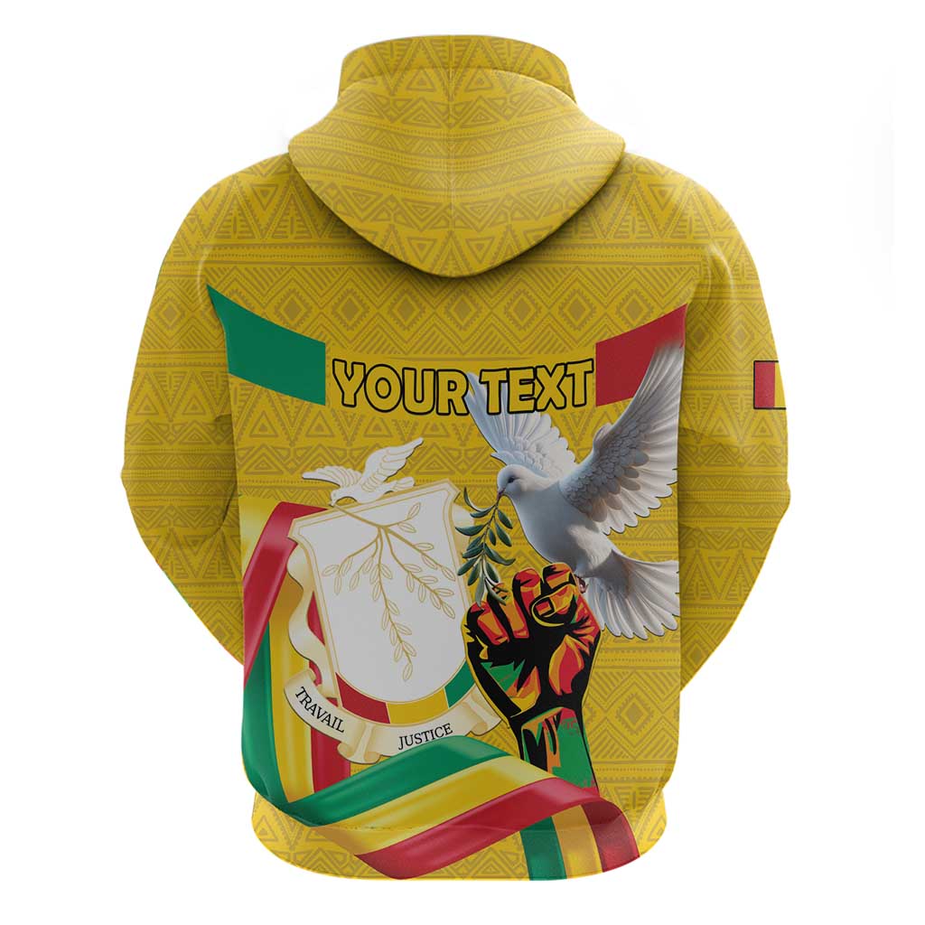 Personalized Guinea Independence Day Hoodie Coat Of Arms With African Pattern - Wonder Print Shop