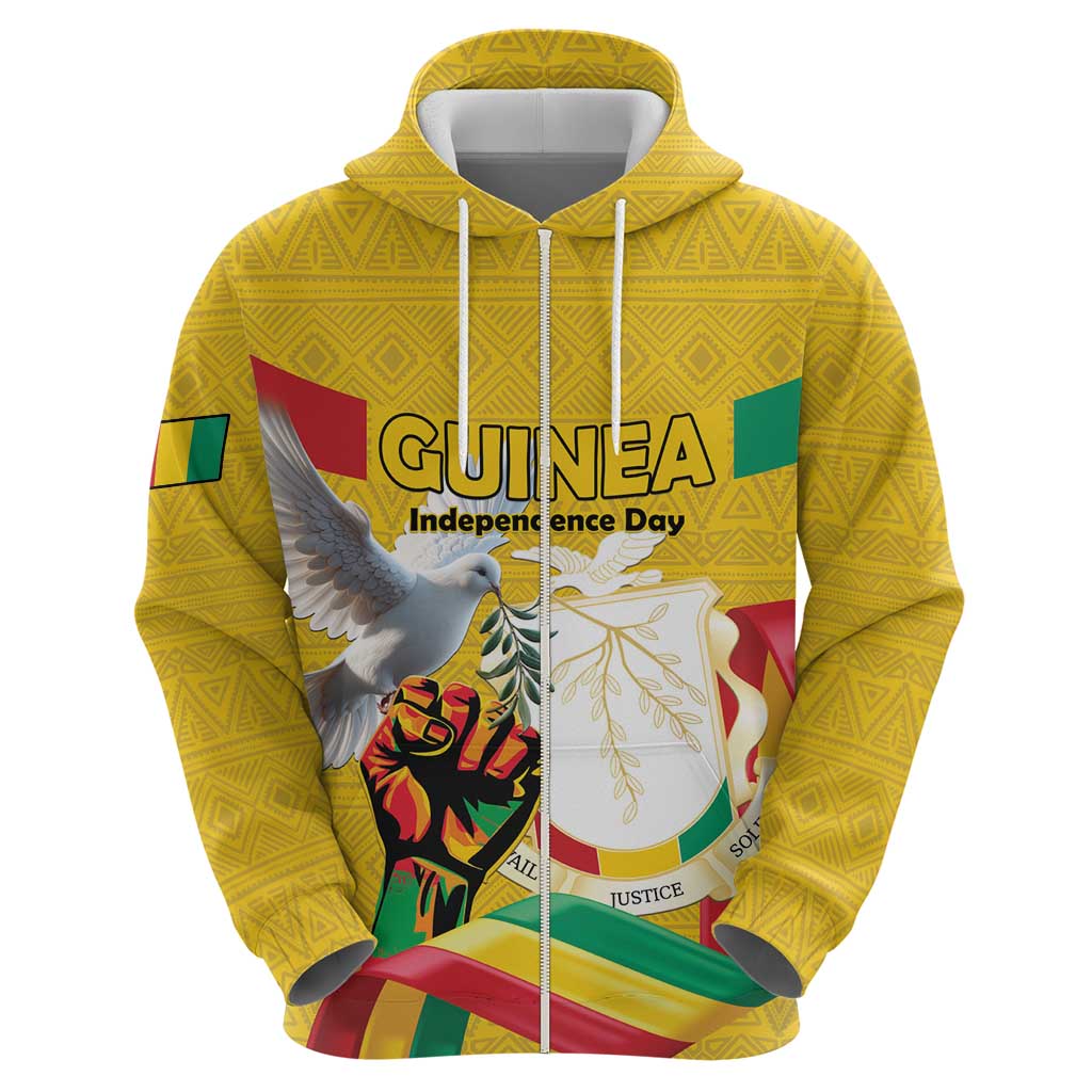 Personalized Guinea Independence Day Hoodie Coat Of Arms With African Pattern - Wonder Print Shop