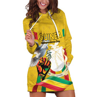 Personalized Guinea Independence Day Hoodie Dress Coat Of Arms With African Pattern - Wonder Print Shop