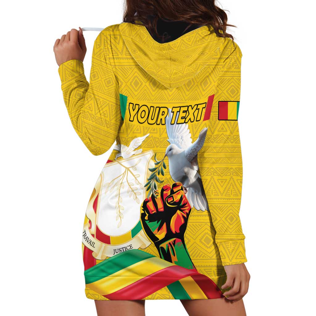 Personalized Guinea Independence Day Hoodie Dress Coat Of Arms With African Pattern - Wonder Print Shop